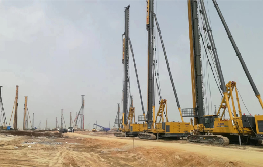 Rotary drilling rigs in Dangote oil refinery, Nigeria