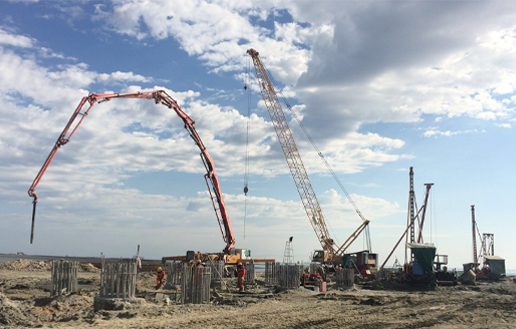 Concrete pump truck in Namibia